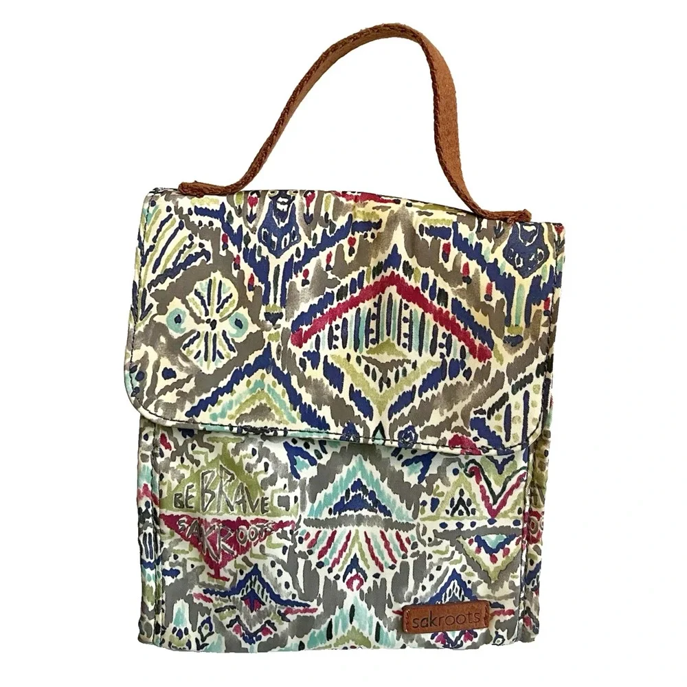 Sakroots Lunch Tote Day Break Bag Insulated Lined‎ Water Resistant Ikat